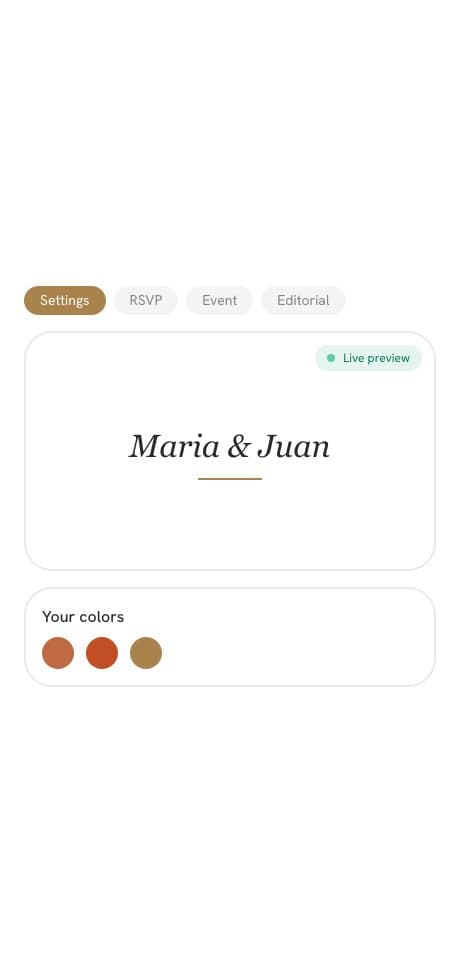 Event Hub — your colors and story, automatically