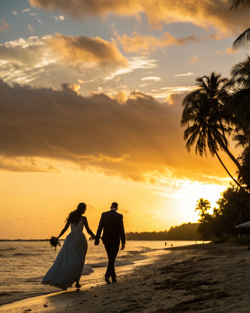 Down the shoreline at sunset