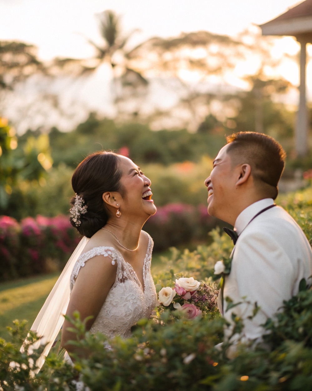 Caught laughing in the garden